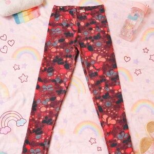MEC Kids Burgundy and Blue Floral Leggings - Size 7 (Girls)